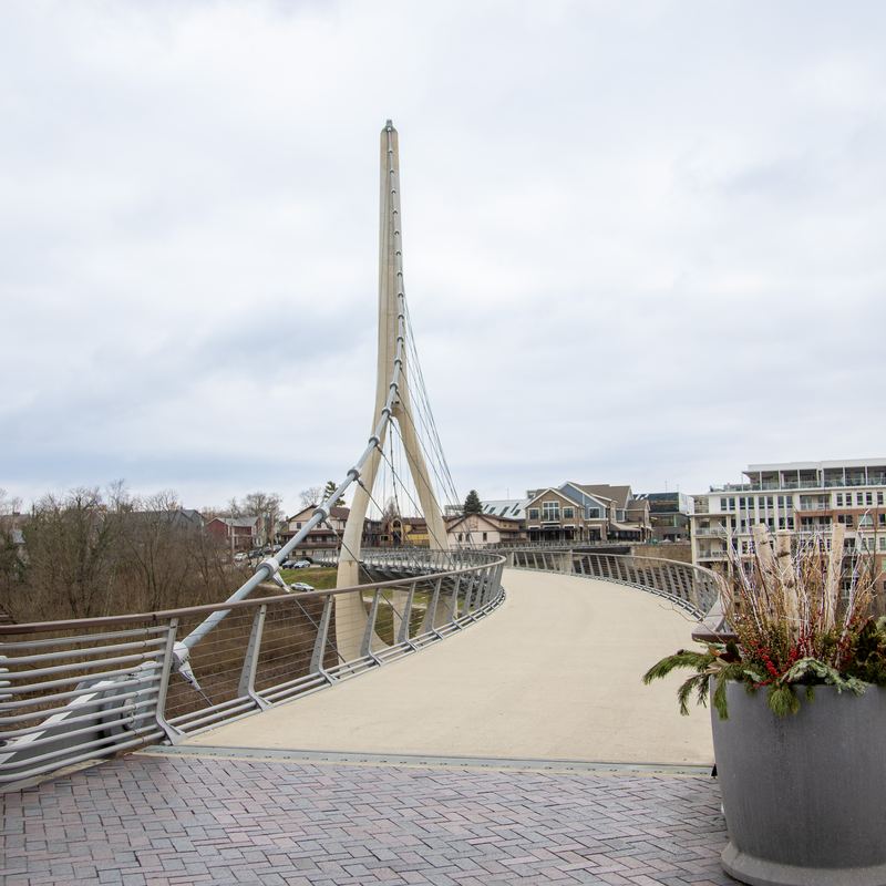 Bridge Park pedestrian bridge in Dublin, Ohio